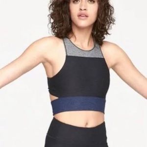 Outdoor Voices Tri-Tone Slashback Crop Top